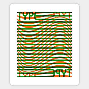 Type Wave (Green Orange) Magnet